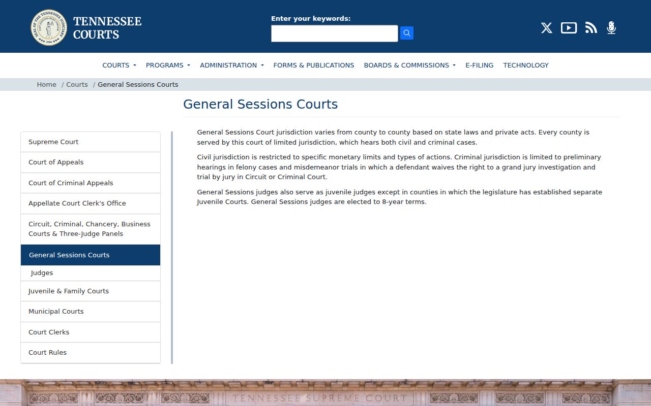 Overton County bench-warrant routing and General Sessions jurisdiction