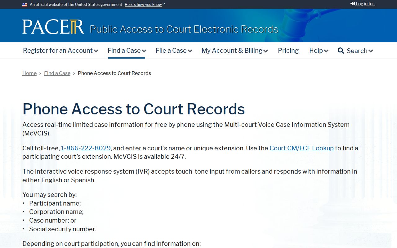 Overton County federal warrant records and PACER phone case access